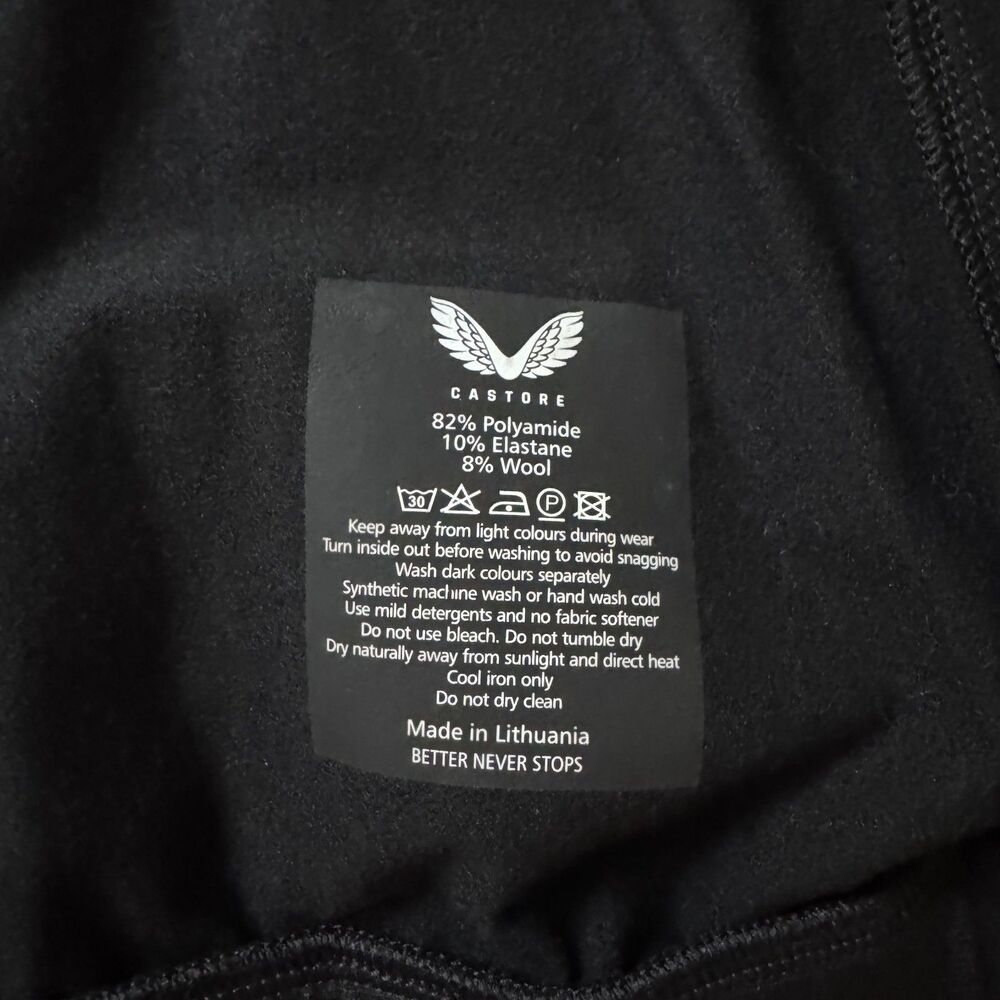 Castore Hoodie Mens XXL Black Full Zip Poly Wool Blend Active Wear Athlesiure - Picture 7 of 8